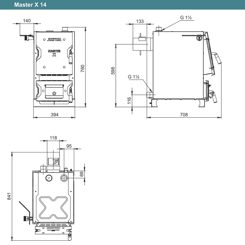 Котел твердотопливный ZOTA Master-X 14