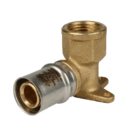 Угольник с креплением, водорозетка 16х1/2" (пресс)