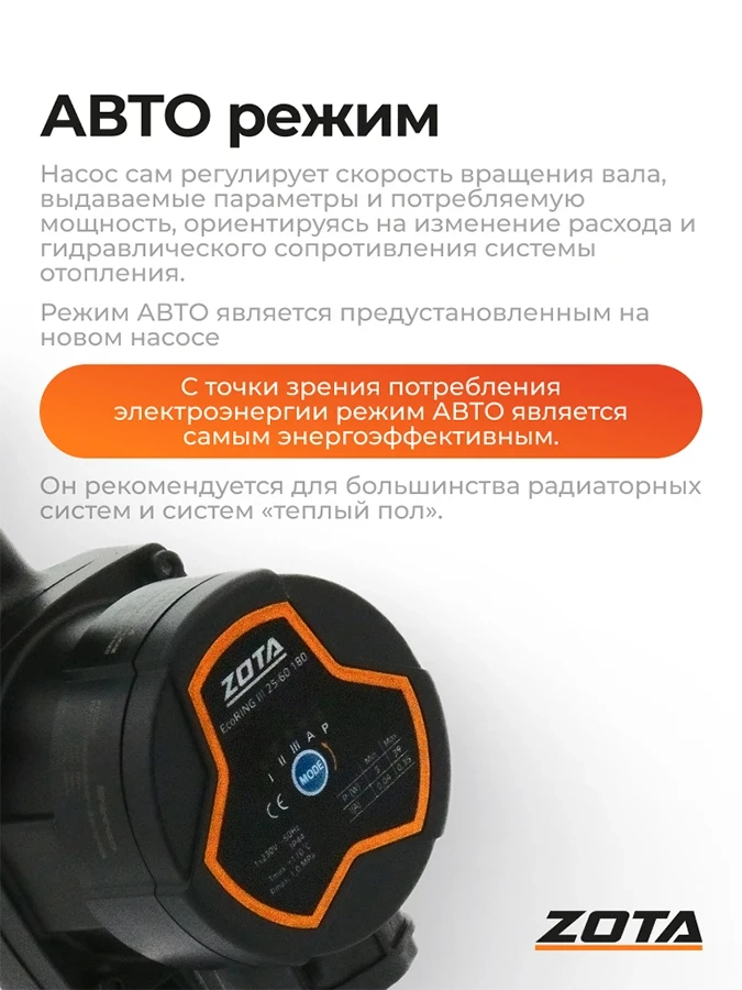 Насос ZOTA EcoRING III 25/60 180 с гайками