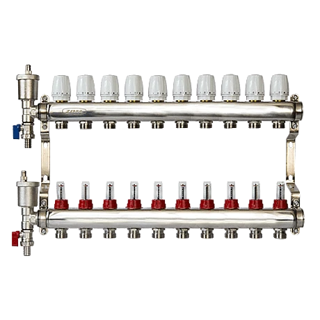 Коллектор из нержавеющей стали с расходомерами и дренажной группой ZOTA 10