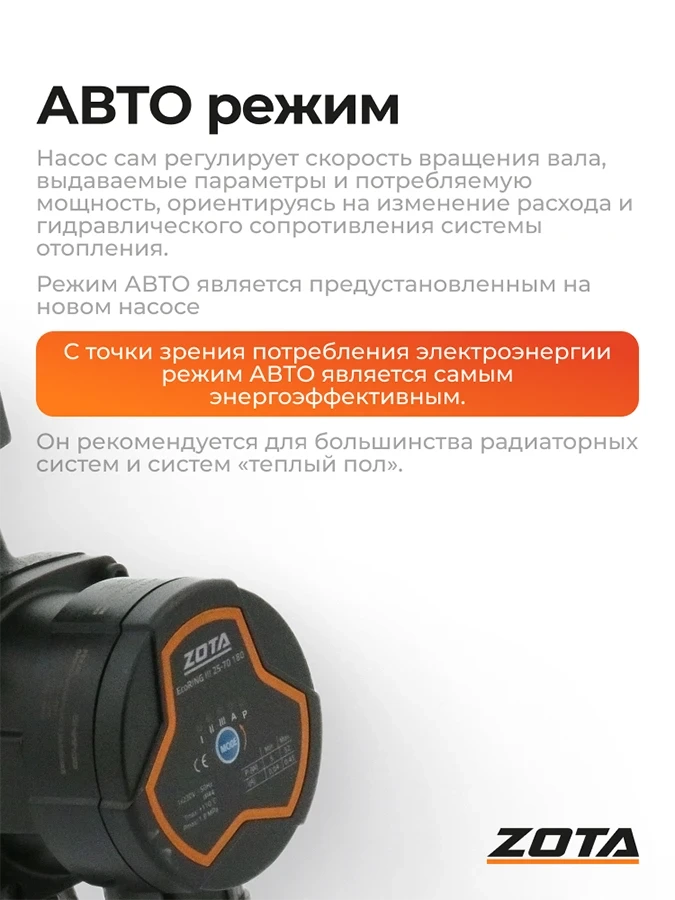 Насос ZOTA EcoRING III 25/70 180 с гайками