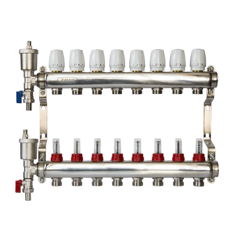Коллектор из нержавеющей стали с расходомерами и дренажной группой ZOTA 8