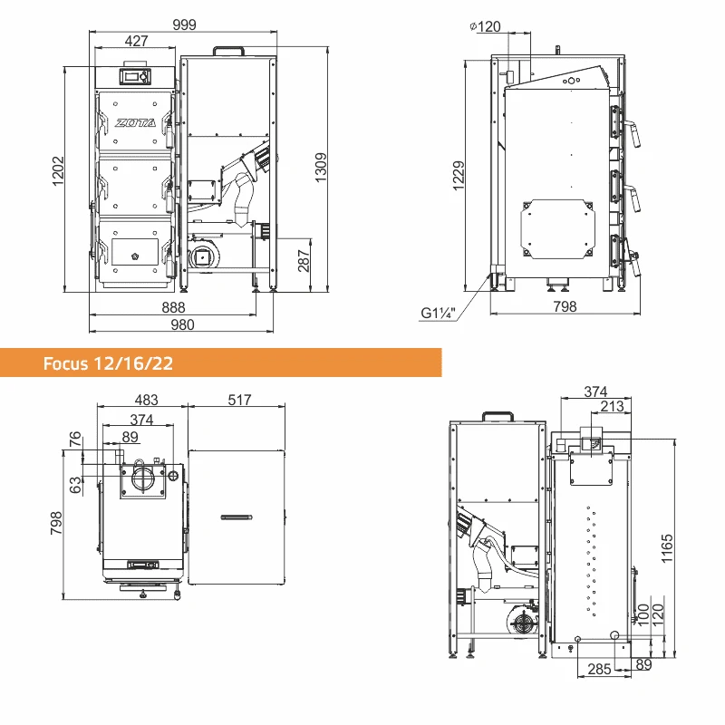 Котел автоматический ZOTA Focus 22