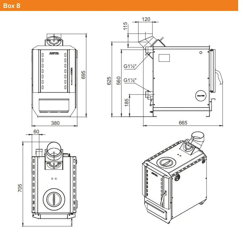 Котел твердотопливный ZOTA Box 8