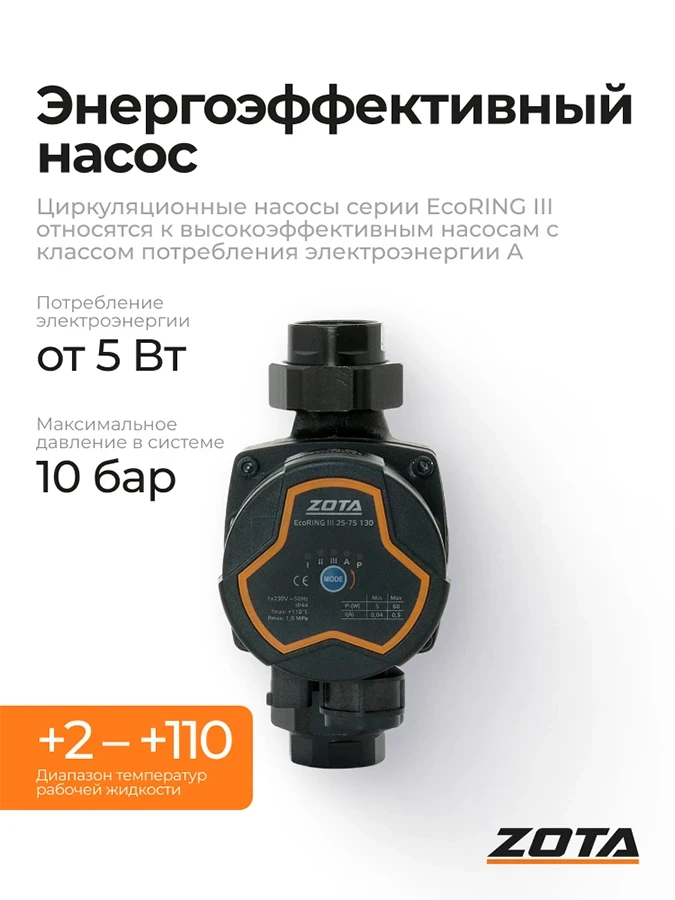 Насос ZOTA EcoRING III 25/75 130
