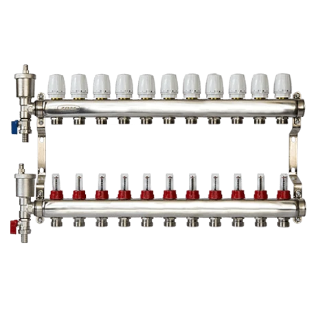 Коллектор из нержавеющей стали с расходомерами и дренажной группой ZOTA 11