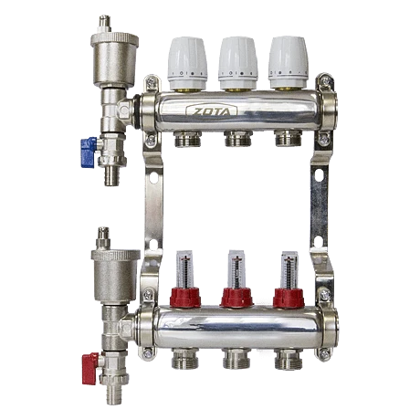 Коллектор нержавеющий с расходомерами ZOTA 3