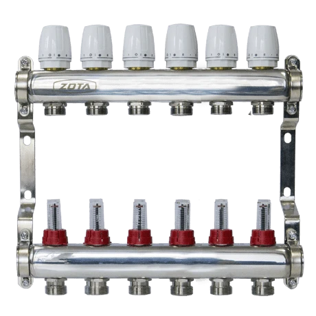 Коллектор нержавеющий с расходомерами ZOTA 6