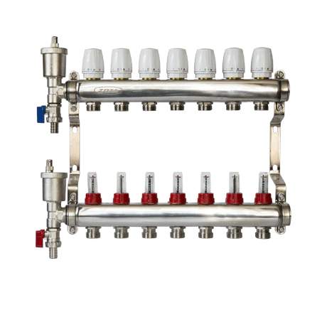Коллектор из нержавеющей стали с расходомерами и дренажной группой ZOTA 7