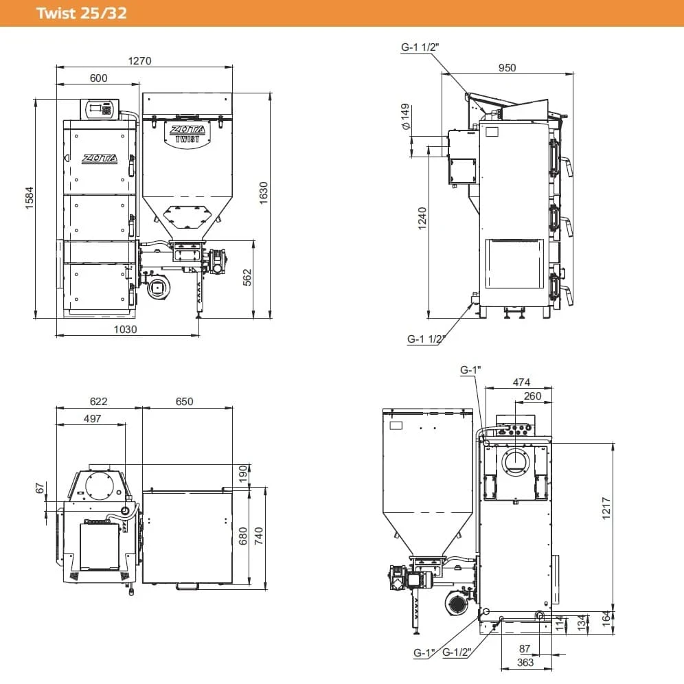 Котел автоматический Zota Twist Plus 25 кВт