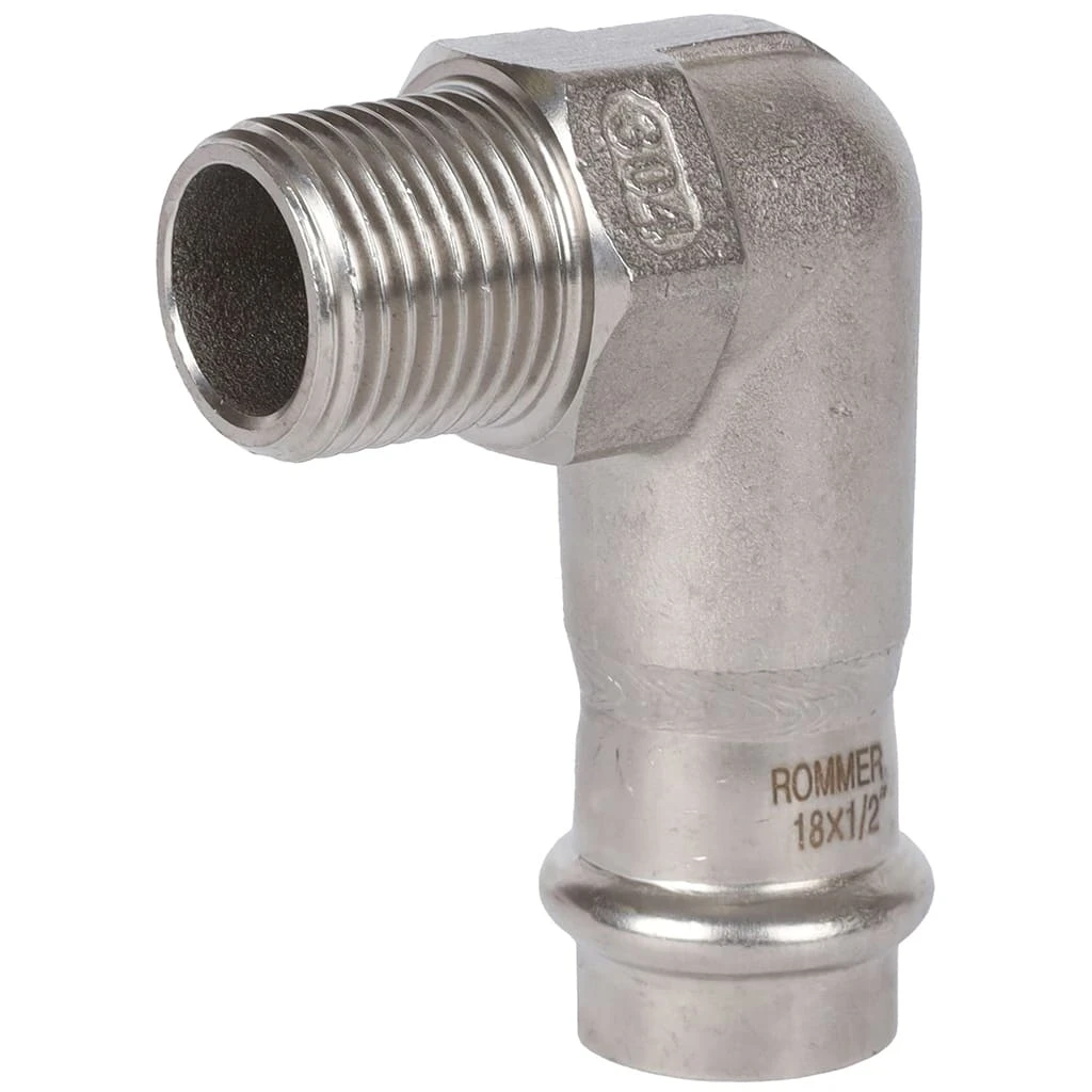 Угольник пресс ВП х НР D 18 х 1/2" ROMMER