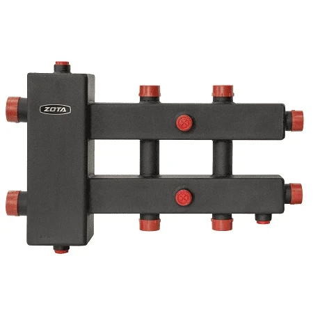 Гидроразделитель с коллектором горизонтальный, двухсторонний, 6 контуров, до 70 кВт