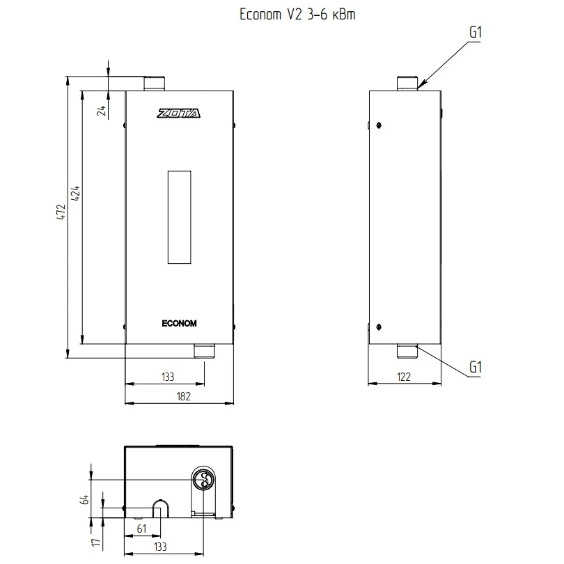 Электрокотел ZOTA Econom V2 SSR (комплект) -  6