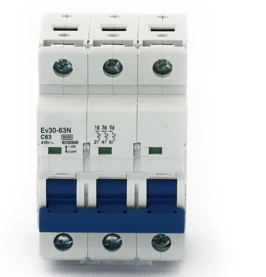 Авт.выключатель Ev30-63N 3P 6kA 63A C  ОЕМ