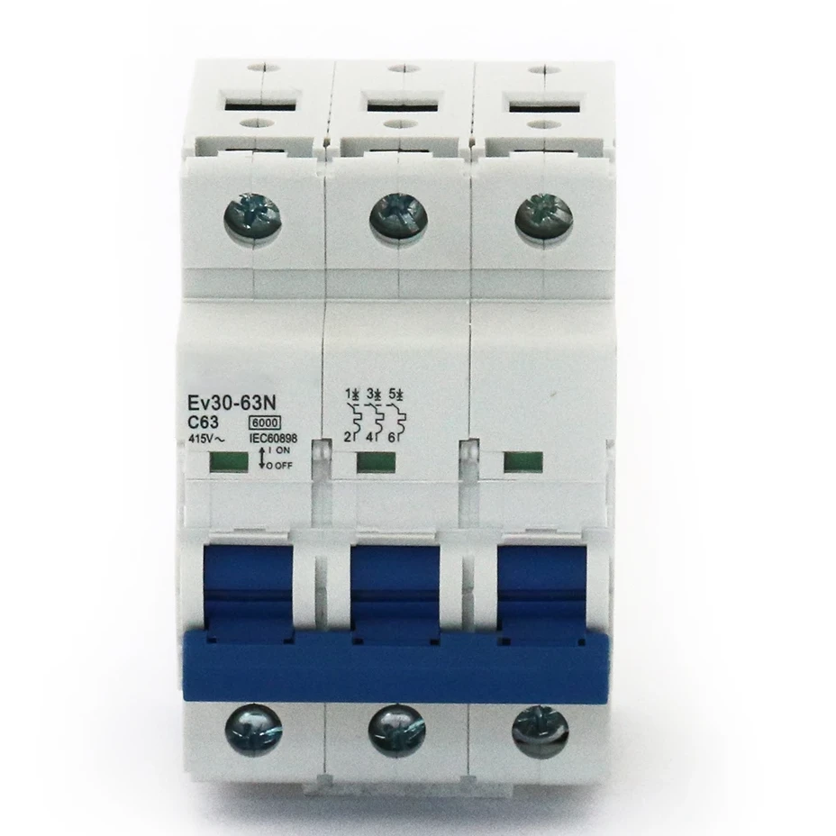 Авт.выключатель Ev30-63N 3P 6kA 63A C  ОЕМ