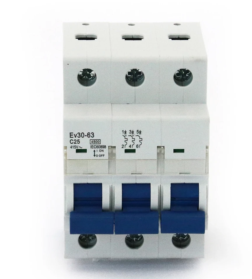 Авт.выключатель Ev30-63 3P 4.5kA 25A C без перемычки ОЕМ