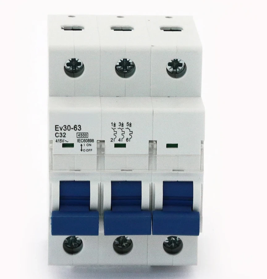 Авт.выключатель Ev30-63 3P 4.5kA 32A C без перемычки ОЕМ