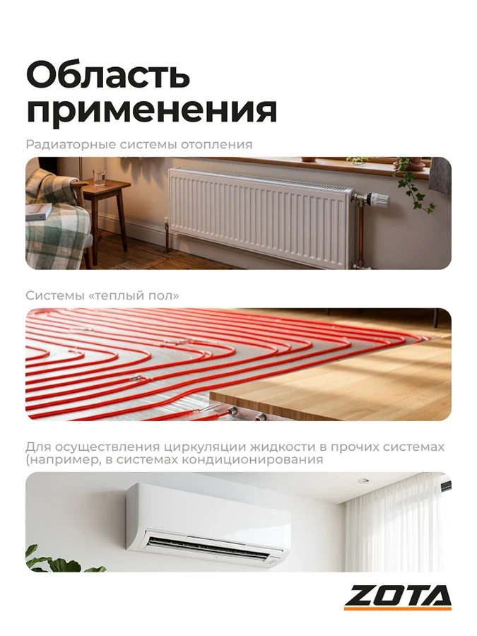 Насос ZOTA EcoRING II 25-180 180 с гайками