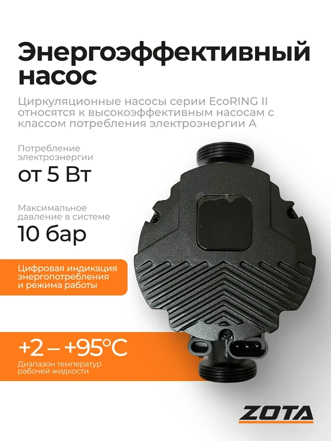 Насос ZOTA EcoRING II 32-180 180 с гайками