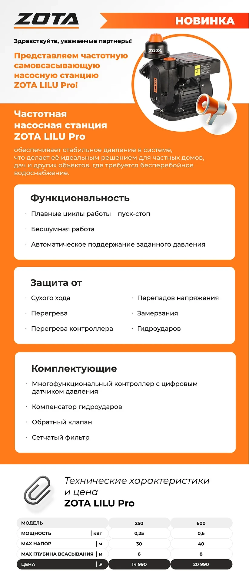 Насосная станция ZOTA LILU pro 600