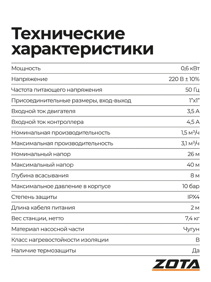 Насосная станция ZOTA LILU pro 600