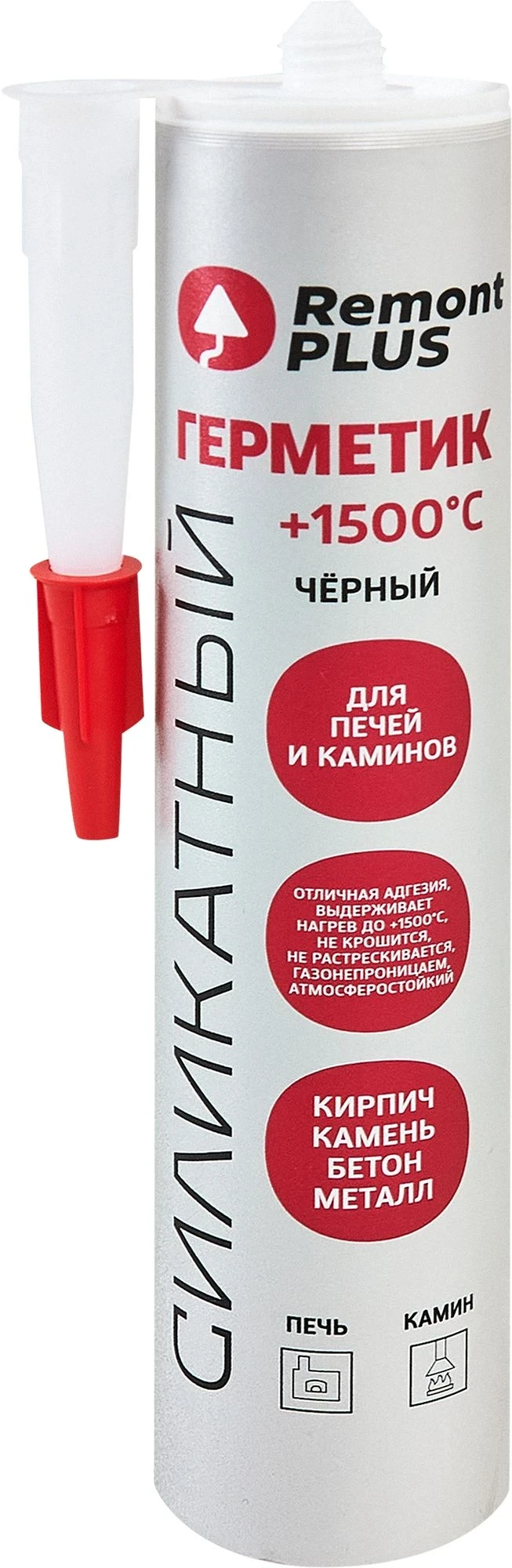 Герметик для печей и каминов Remont Plus 1500°С (260 мл)