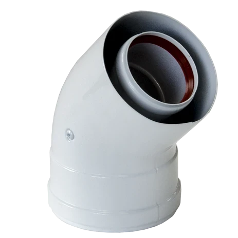 Отвод коаксиальный ZOTA 45°, Ø 60/100 (мама/папа)