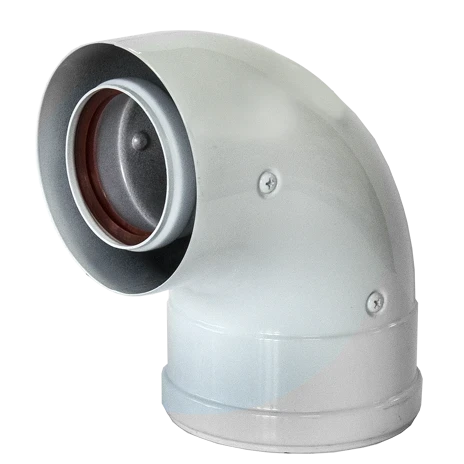 Отвод коаксиальный ZOTA 90°, Ø 60/100 (мама/папа)