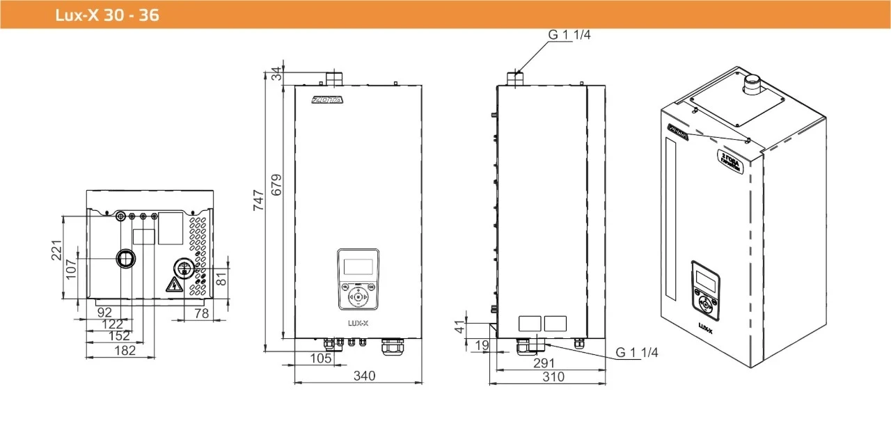 Электрокотел ZOTA Lux-X 36