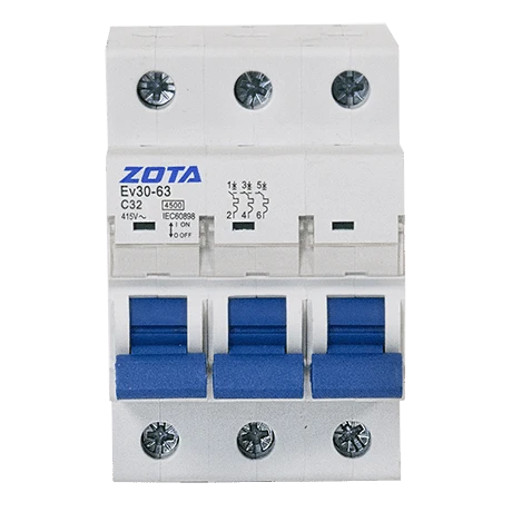 Автоматический выключатель ZOTA Ev30-63 3P 4.5kA 32A C без перемычки